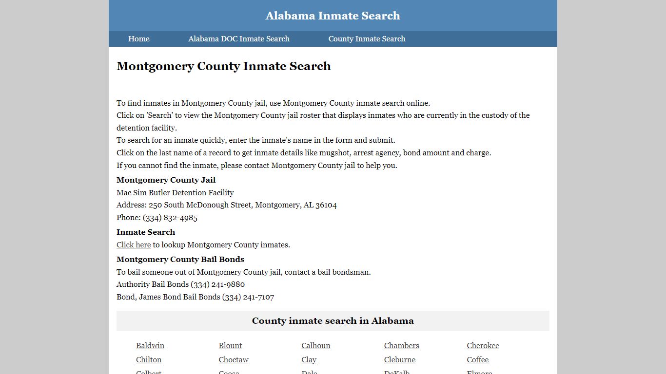 Montgomery County Inmate Search